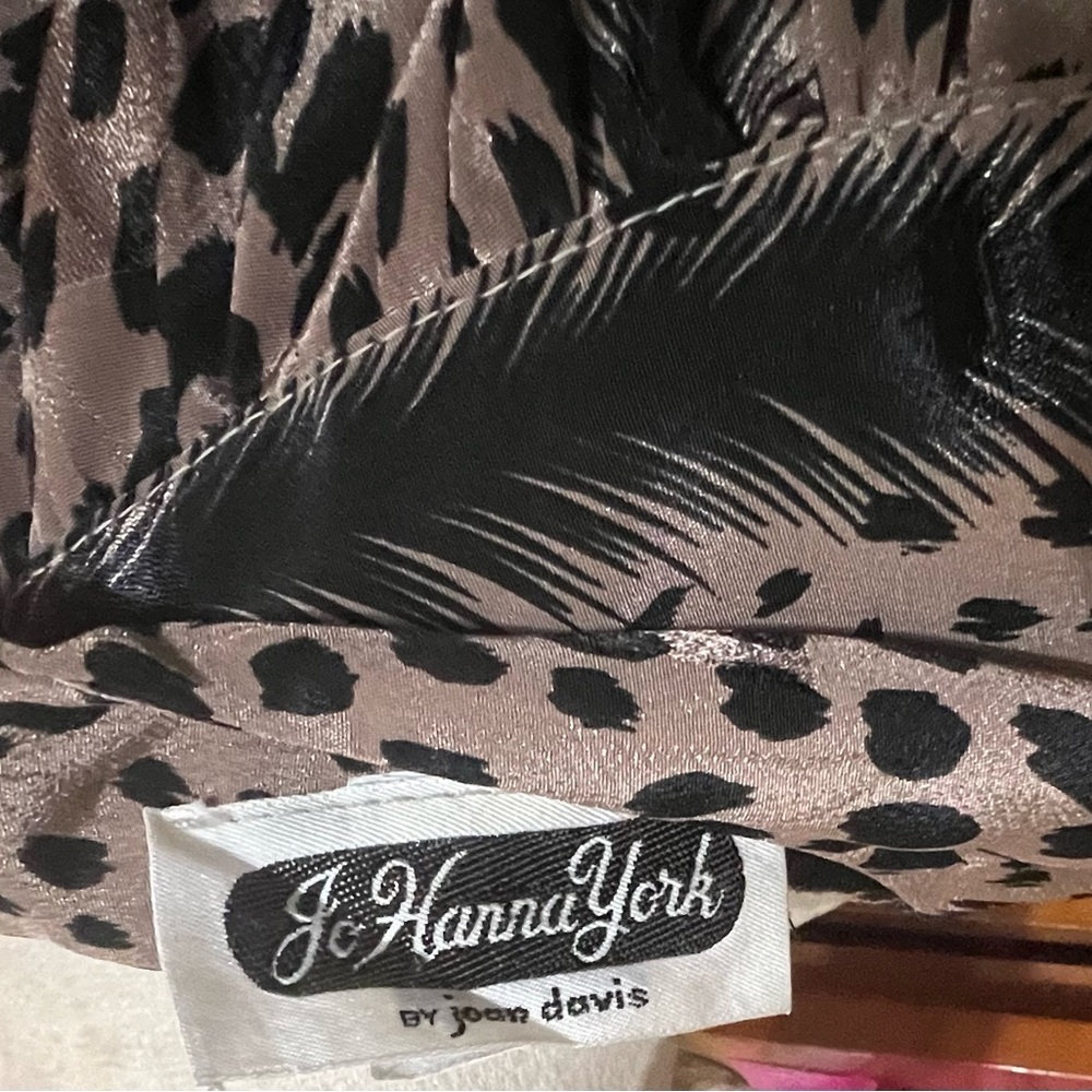 Vintage Jo Hanna York Brown and Black Animal Print women's Dress Size 14 w Belt - Picture 3 of 4